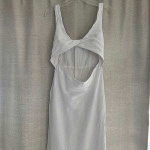 White linen cut-out dress